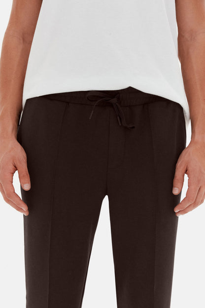 Ds Damat Regular Fit Kahverengi Düz Eşofman Alt