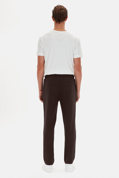 Ds Damat Regular Fit Kahverengi Düz Eşofman Alt