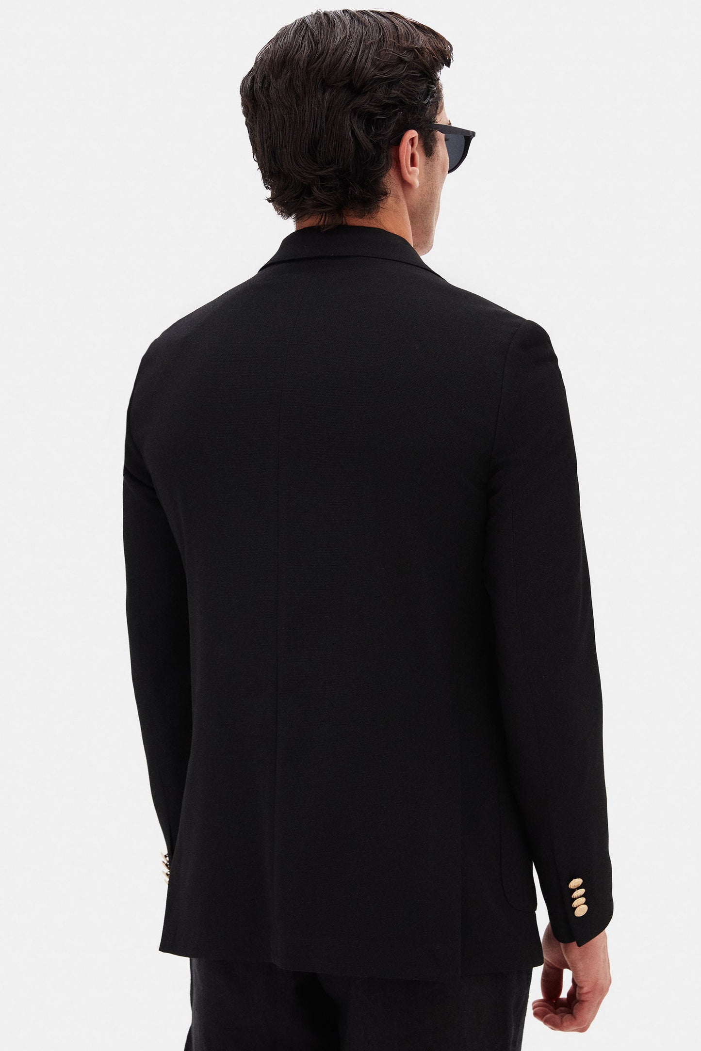 Ds Damat Regular Fit Siyah Armürlü Kumaş Ceket
