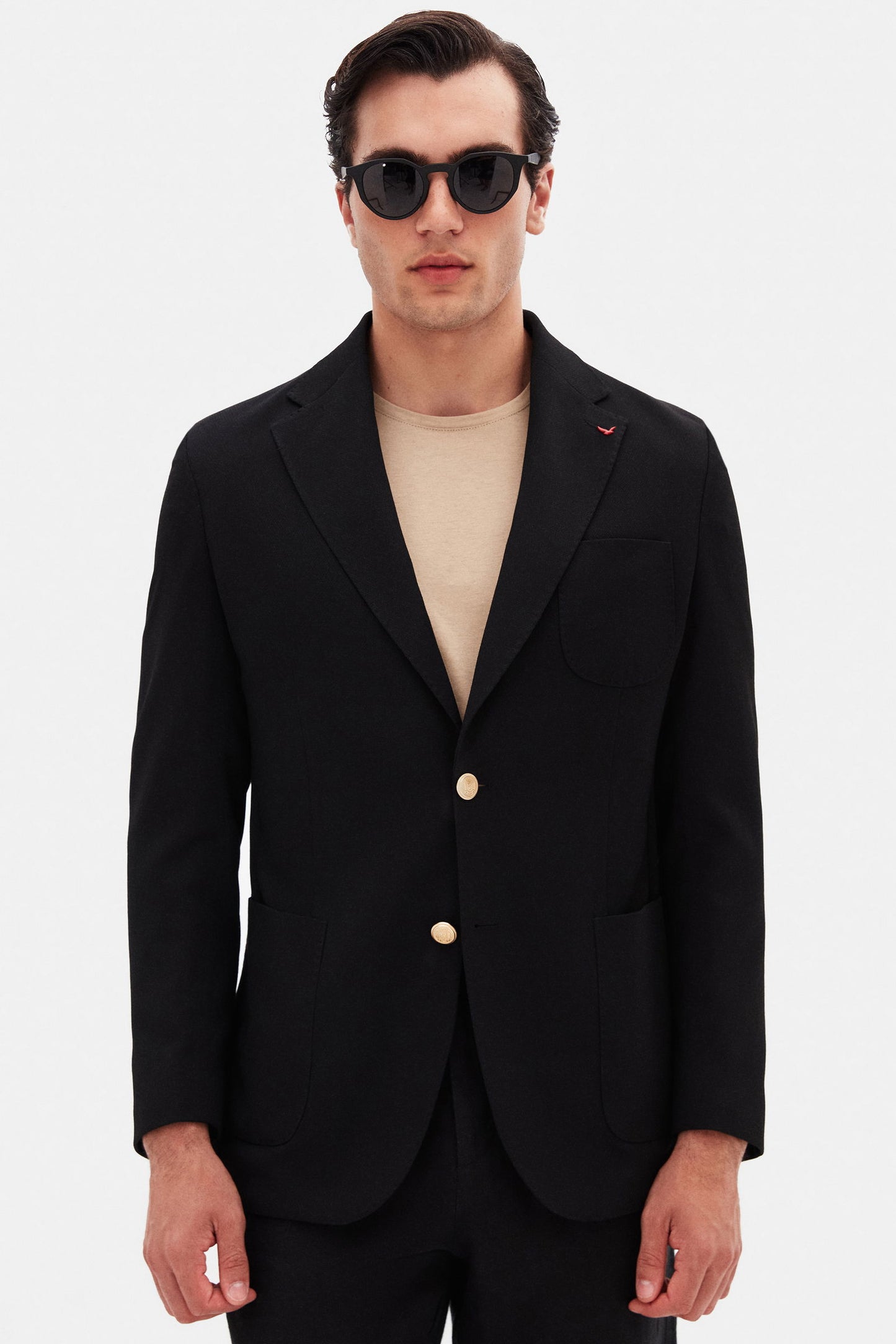 Ds Damat Regular Fit Siyah Armürlü Kumaş Ceket