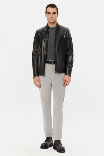 Twn Relaxed Fit Siyah Deri Mont