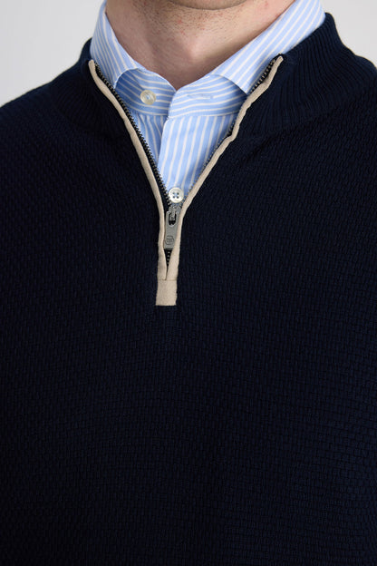 Ds Damat Regular Fit Lacivert Petek Örgü Kazak