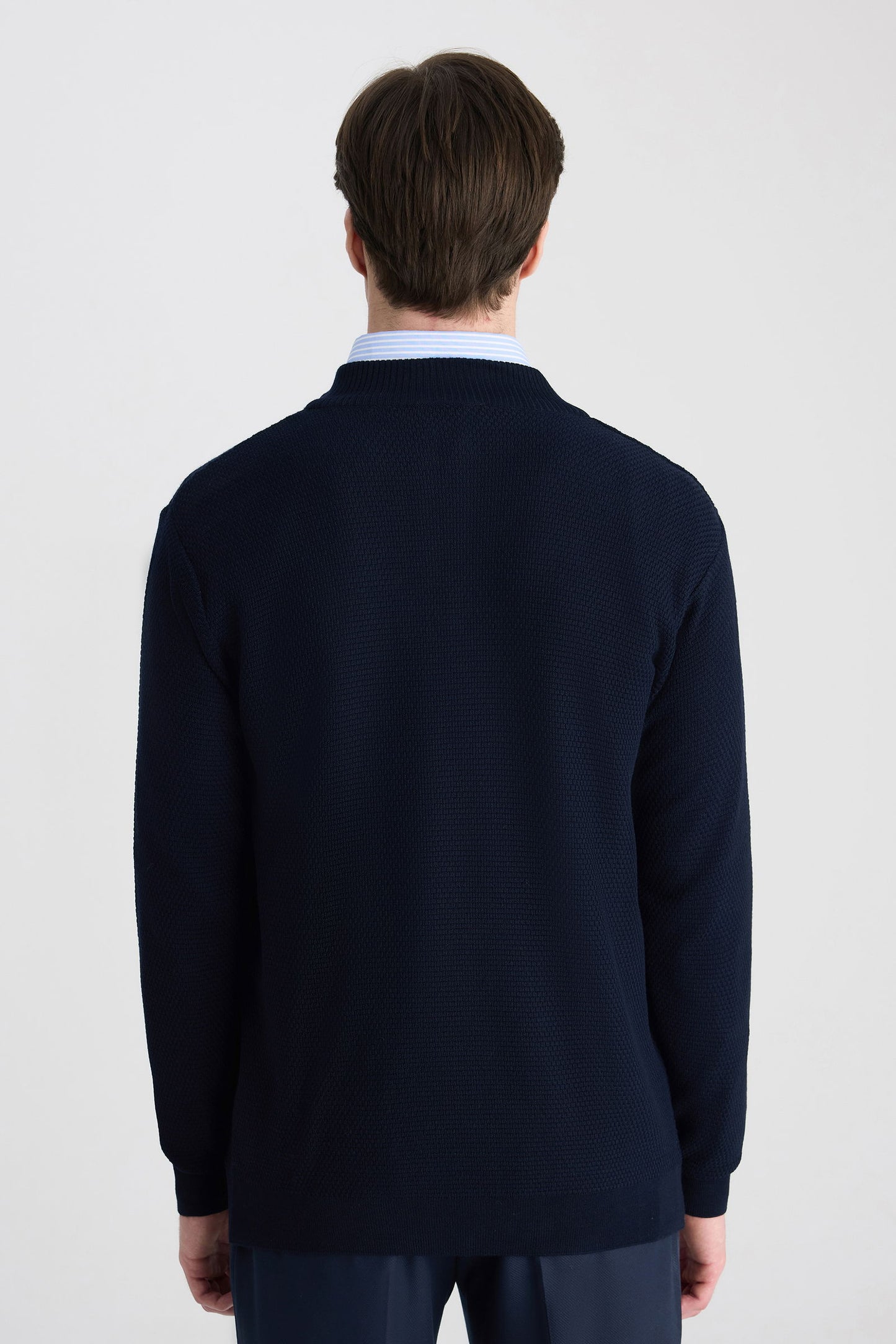 Ds Damat Regular Fit Lacivert Petek Örgü Kazak