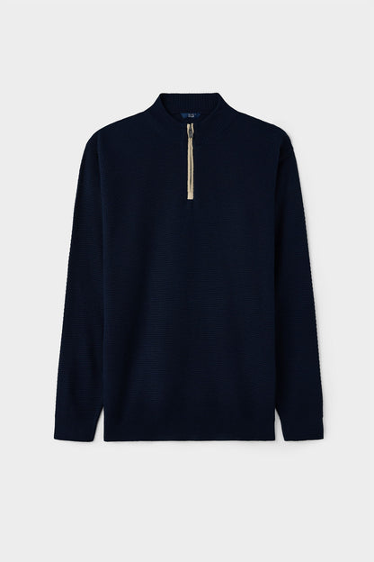 Ds Damat Regular Fit Lacivert Petek Örgü Kazak
