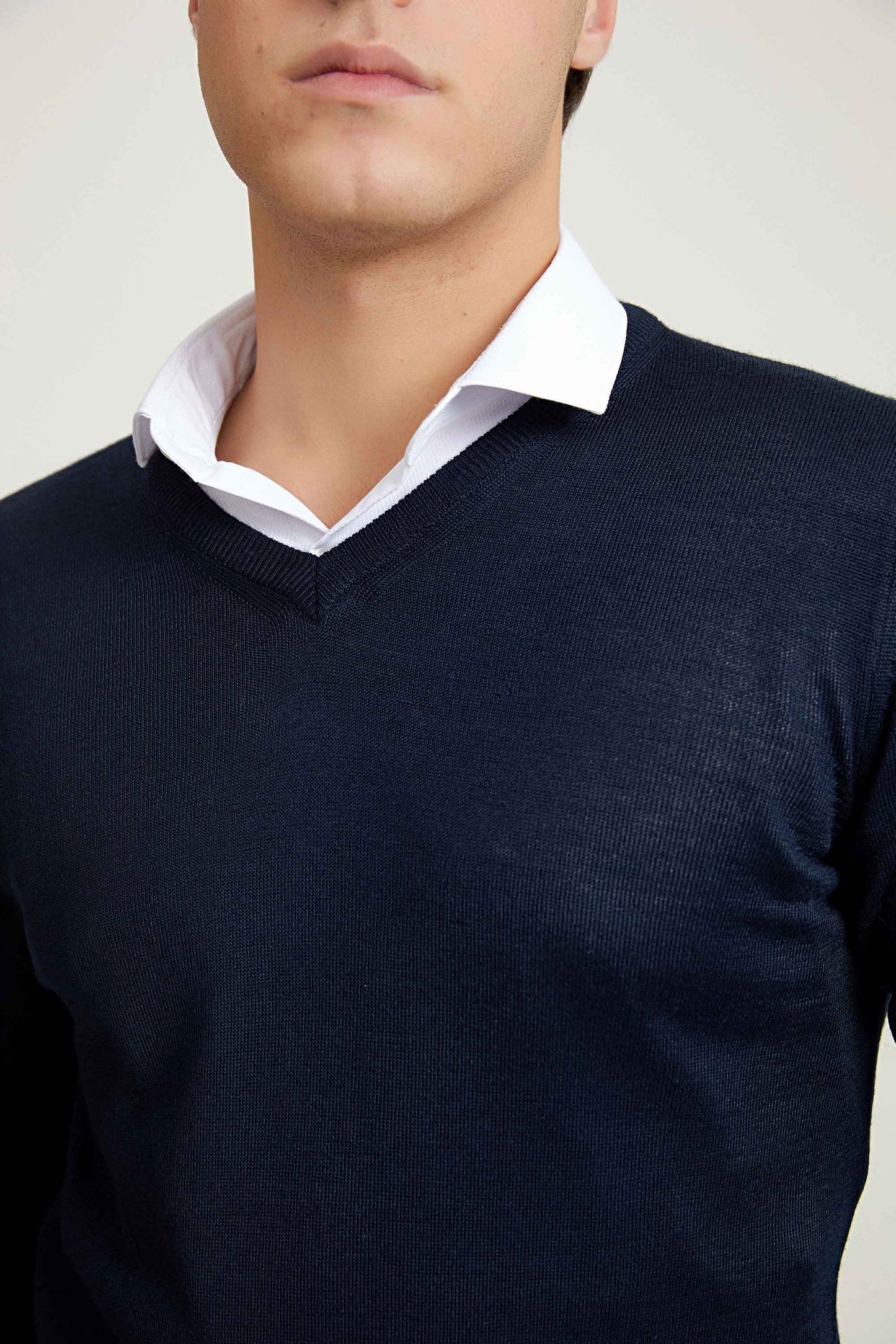 Ds Damat Regular Fit Lacivert Düz Örgü Kazak