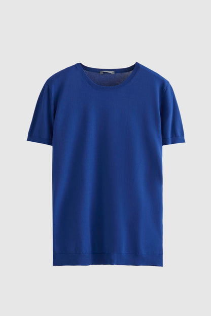 Twn Slim Fit Kobalt Düz Örgü Rayon Örme T-shirt