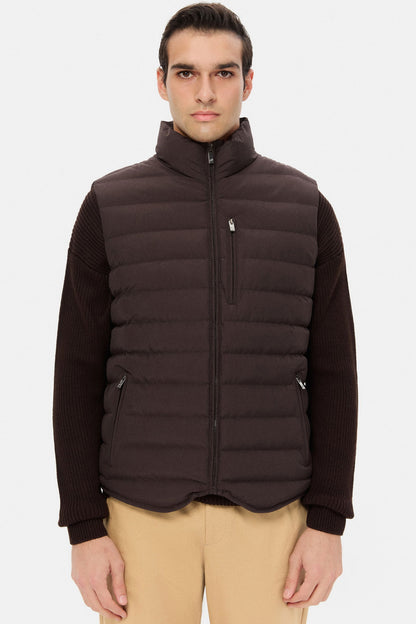 Ds Damat Regular Fit Kahverengi Düz Yelek Mont