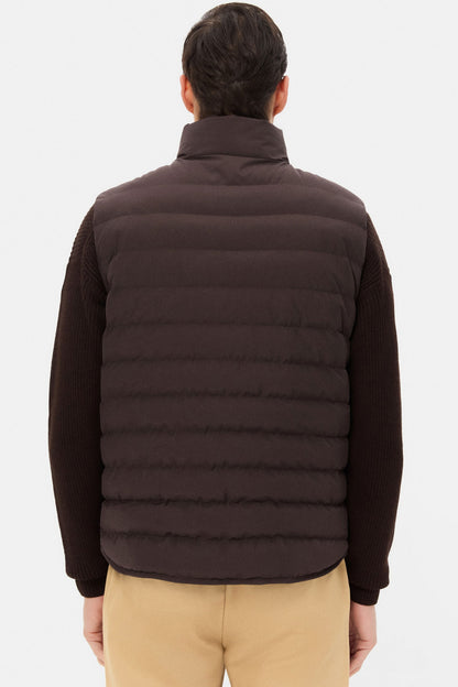 Ds Damat Regular Fit Kahverengi Düz Yelek Mont