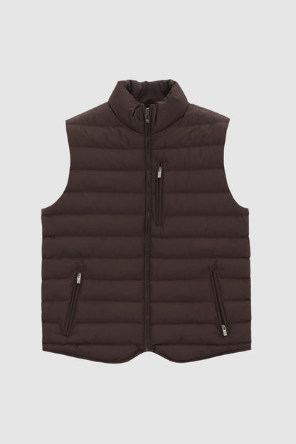 Ds Damat Regular Fit Kahverengi Düz Yelek Mont