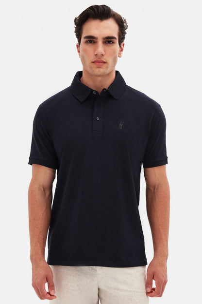 Twn Slim Fit Lacivert Pike Dokulu Polo Tişört