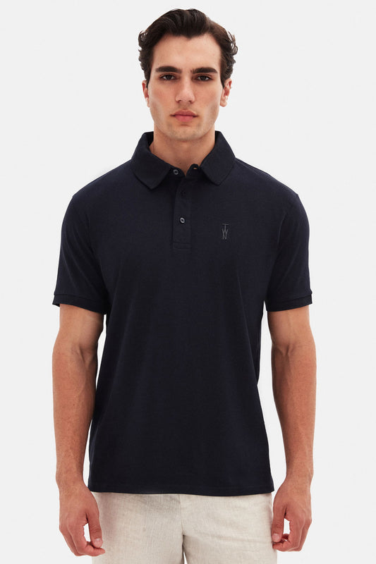 Twn Slim Fit Lacivert Pike Dokulu Polo Tişört