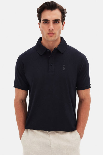 Twn Slim Fit Lacivert Pike Dokulu Polo Tişört