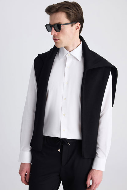 Ds Damat Regular Fit Beyaz Armürlü Gömlek