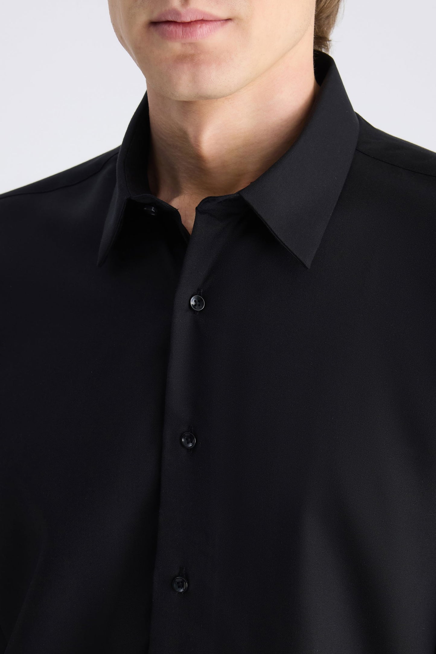Ds Damat Slim Fit Siyah Düz Gömlek