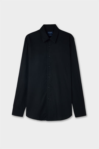 Ds Damat Slim Fit Siyah Düz Gömlek