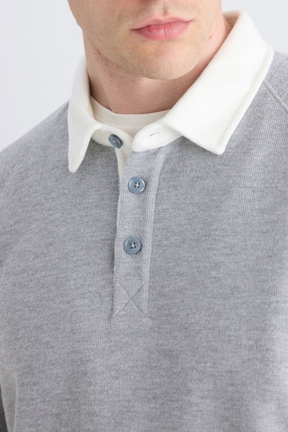 Ds Damat Regular Fit Gri Düz Sweatshirt