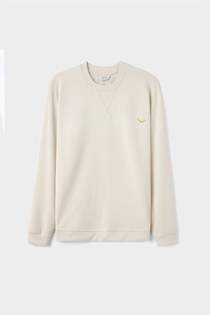 Ds Damat Regular Fit Bej Düz Sweatshirt