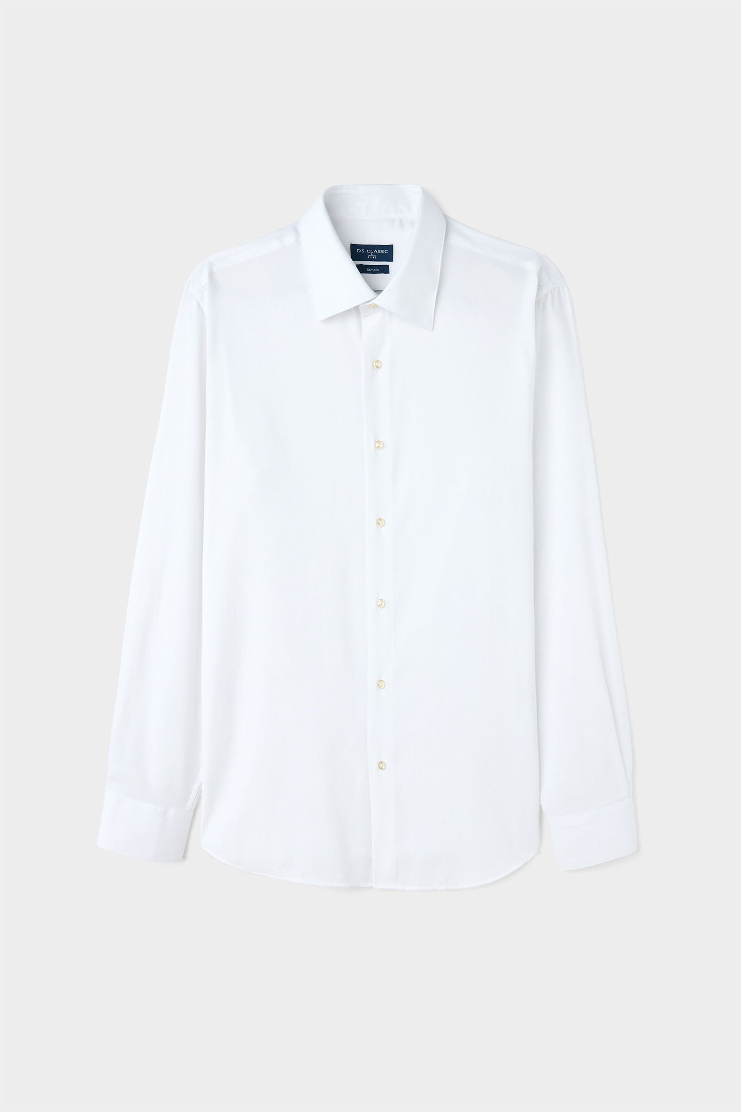 Ds Damat Slim Fit Beyaz Armürlü Gömlek