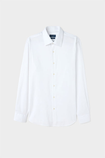 Ds Damat Slim Fit Beyaz Armürlü Gömlek