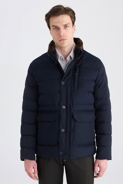 Ds Damat Regular Fit Lacivert Düz Mont