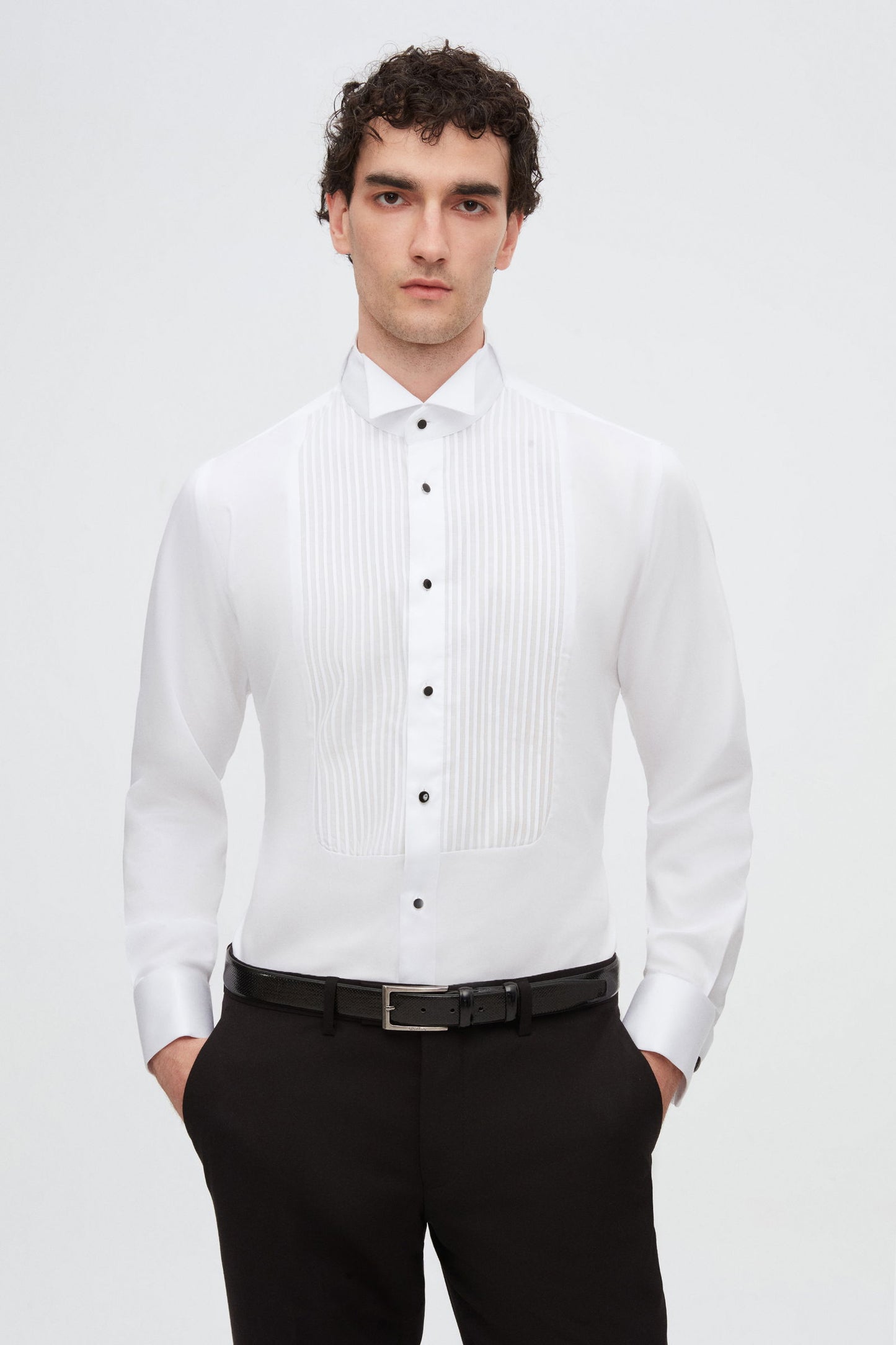 Ds Damat Slim Fit Beyaz Düz Smokin Gömlek