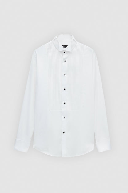 Ds Damat Slim Fit Beyaz Düz Smokin Gömlek