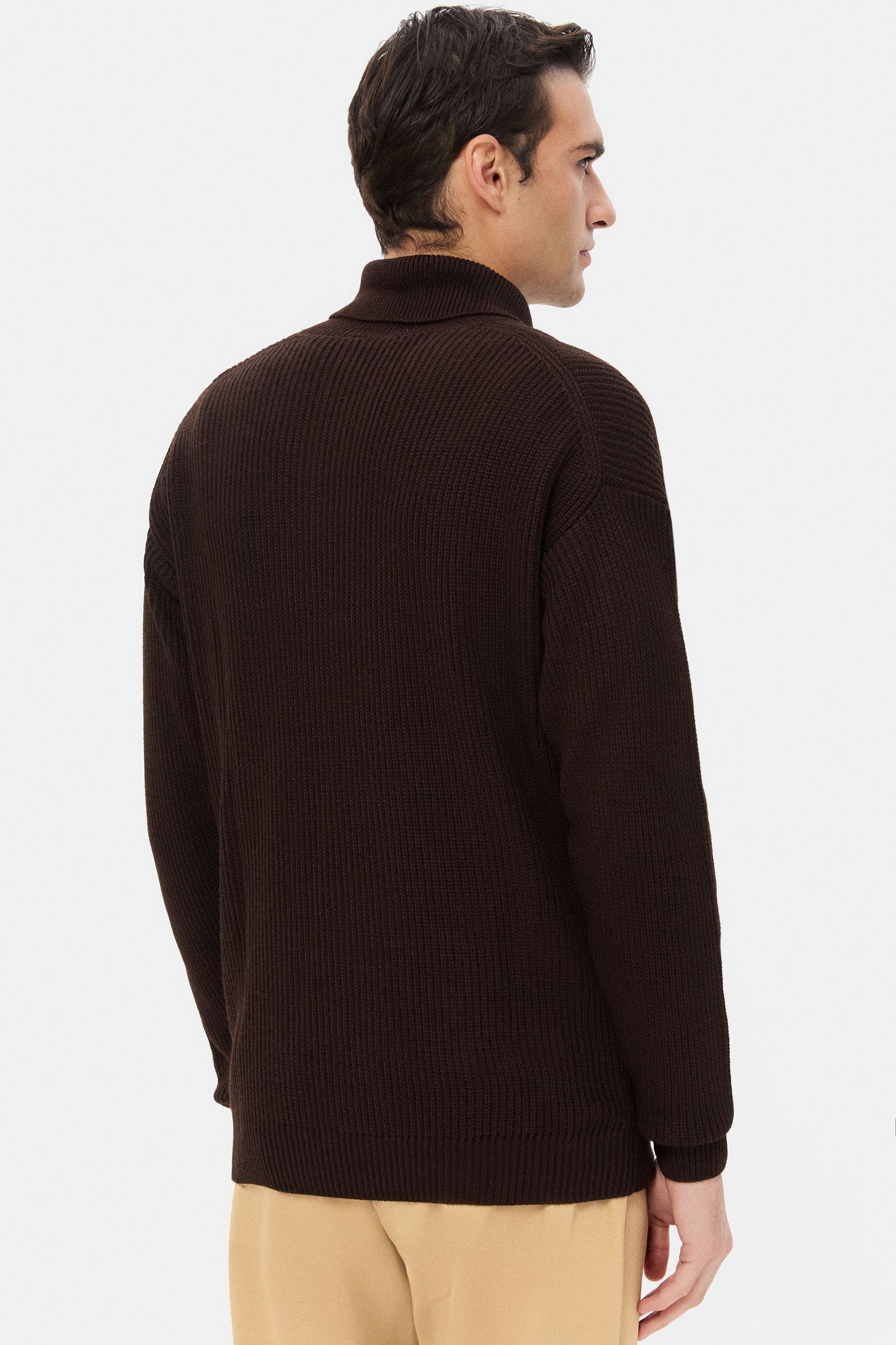 Ds Damat Regular Fit Kahverengi Selanik Örgü Kazak