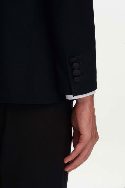 Ds Damat Slim Fit Lacivert Krep Desen Smokin Takim Elbise