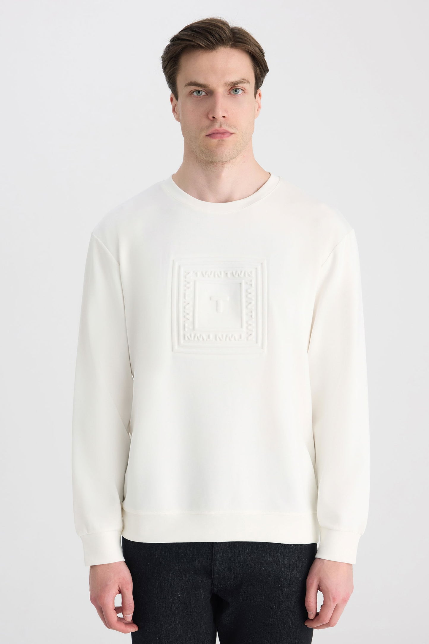 Twn Relaxed Fit Ekru Düz Sweatshirt