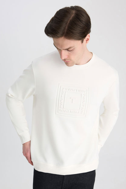 Twn Relaxed Fit Ekru Düz Sweatshirt