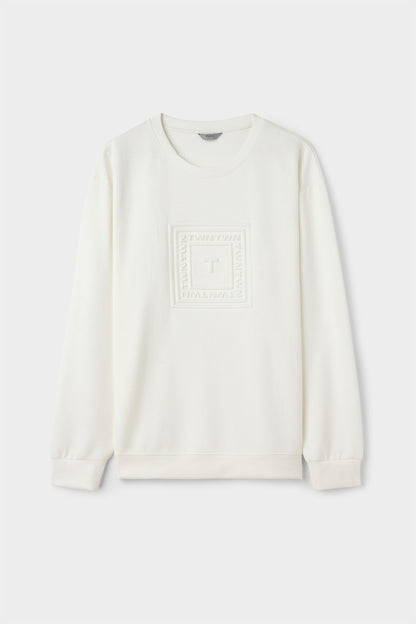 Twn Relaxed Fit Ekru Düz Sweatshirt
