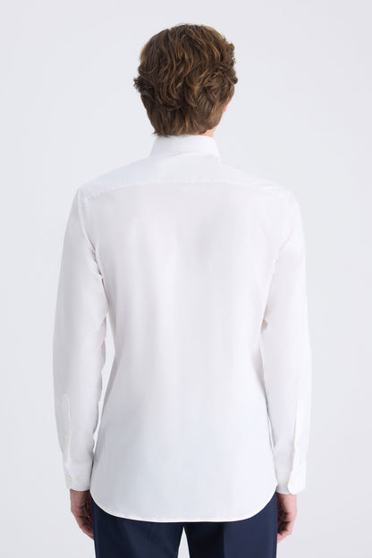 Twn Slim Fit Beyaz Düz Gömlek