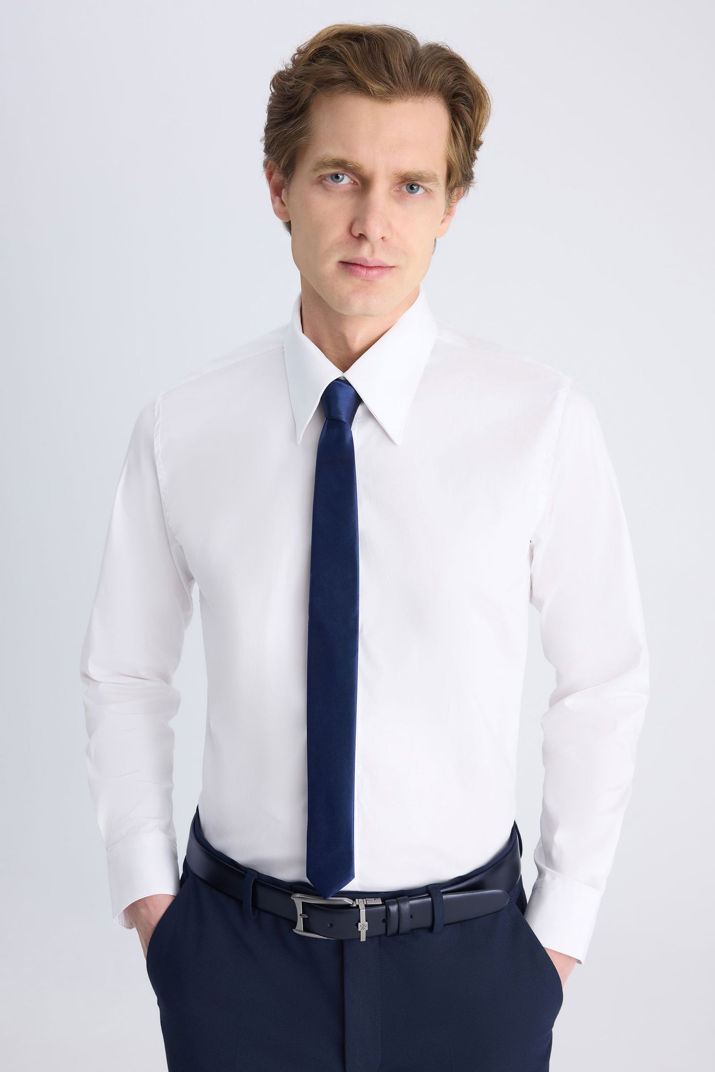 Twn Slim Fit Beyaz Düz Gömlek