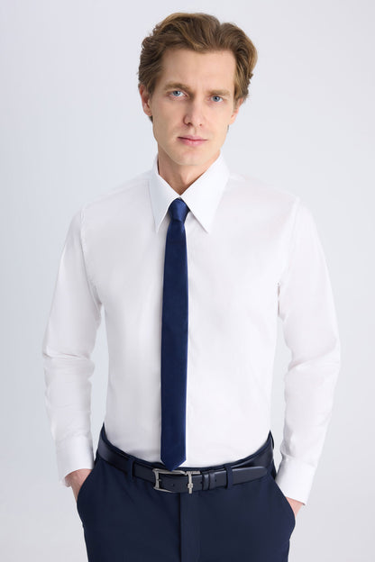 Twn Slim Fit Beyaz Düz Gömlek