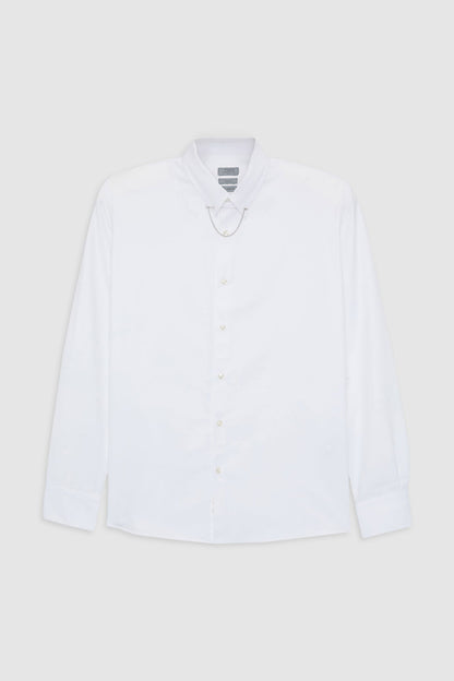 Twn Slim Fit Beyaz Krep Desen Gömlek