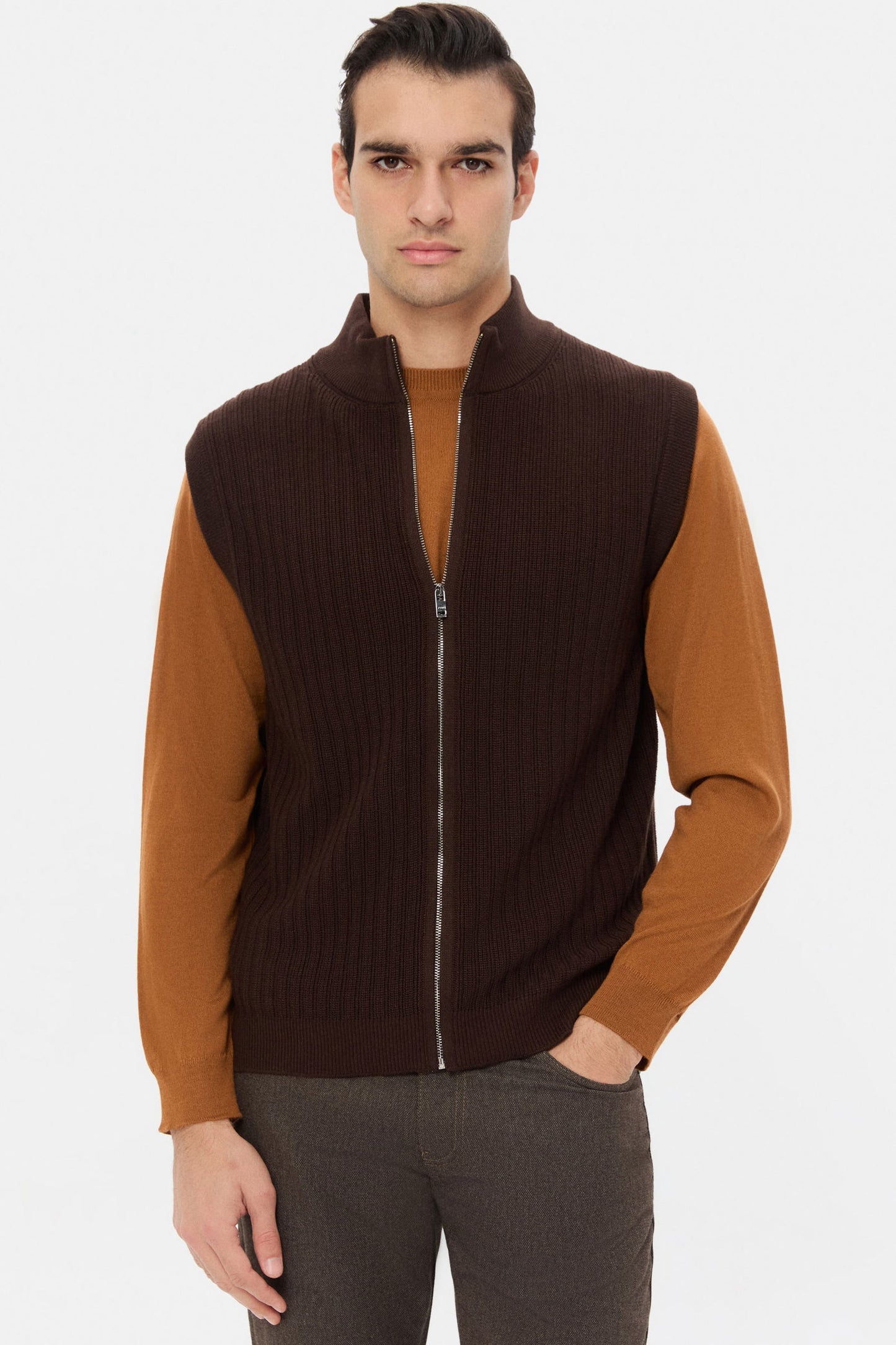 Twn Slim Fit Kahverengi Süveter