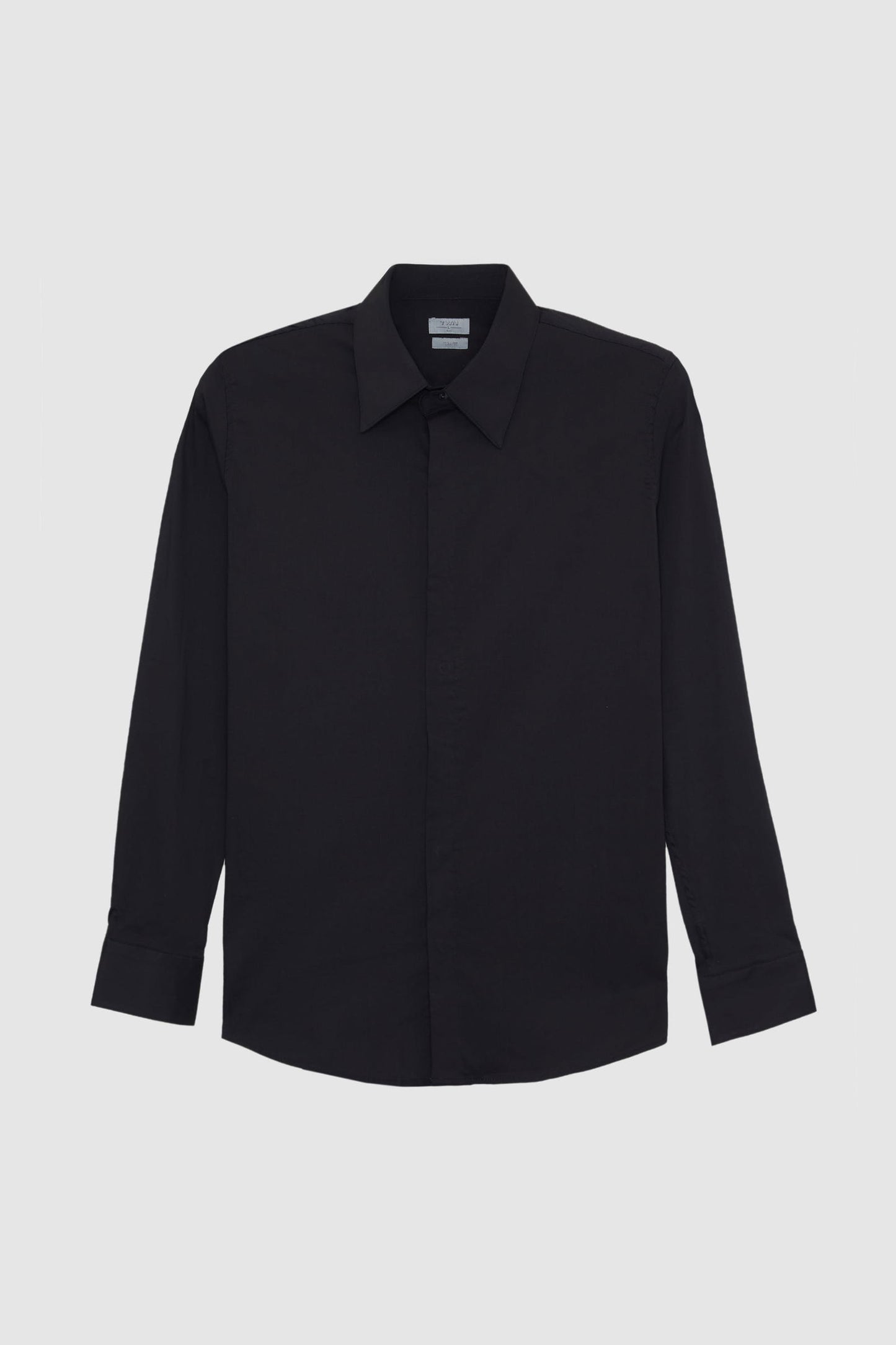 Twn Slim Fit Siyah Düz Gömlek