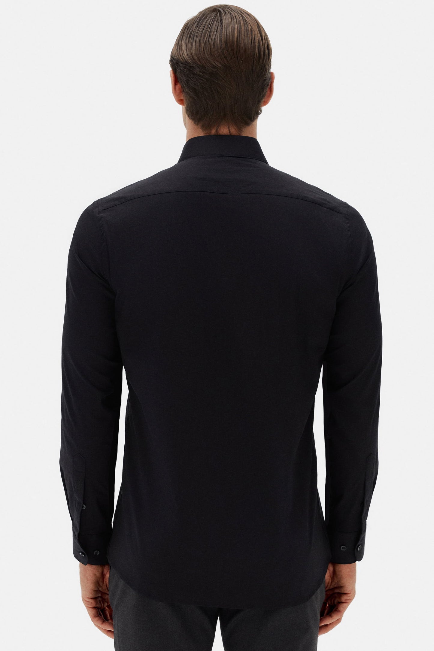 Twn Slim Fit Siyah Düz Gömlek