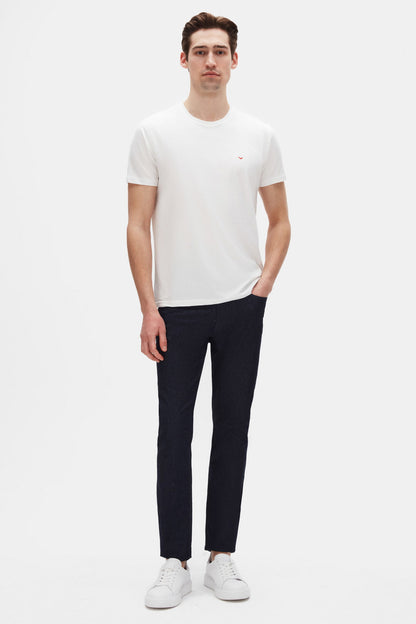 Ds Damat Regular Fit Ekru Düz %100 Pamuk Logo Baskılı T-shirt
