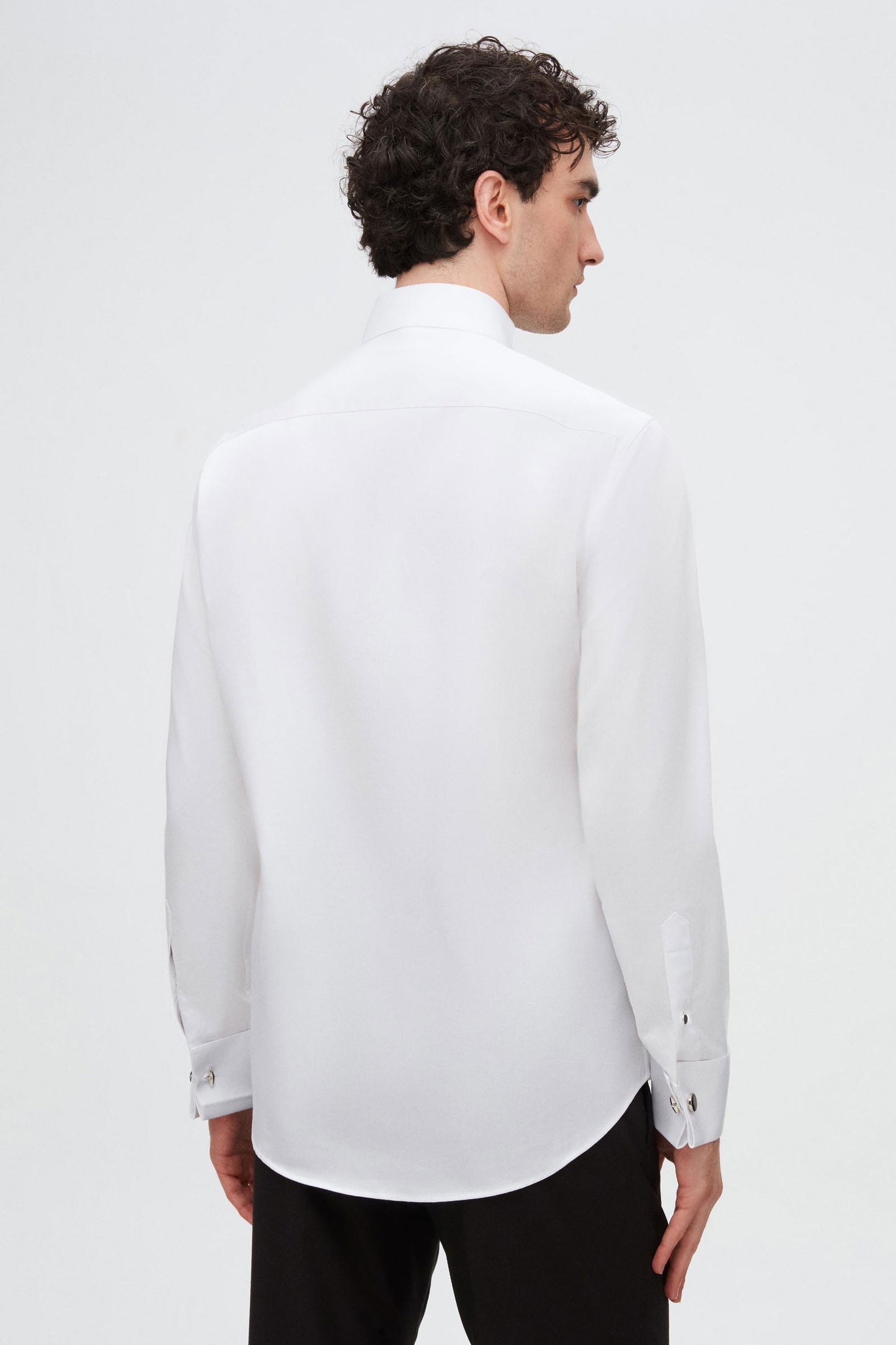 Ds Damat Slim Fit Beyaz Düz Smokin Gömlek