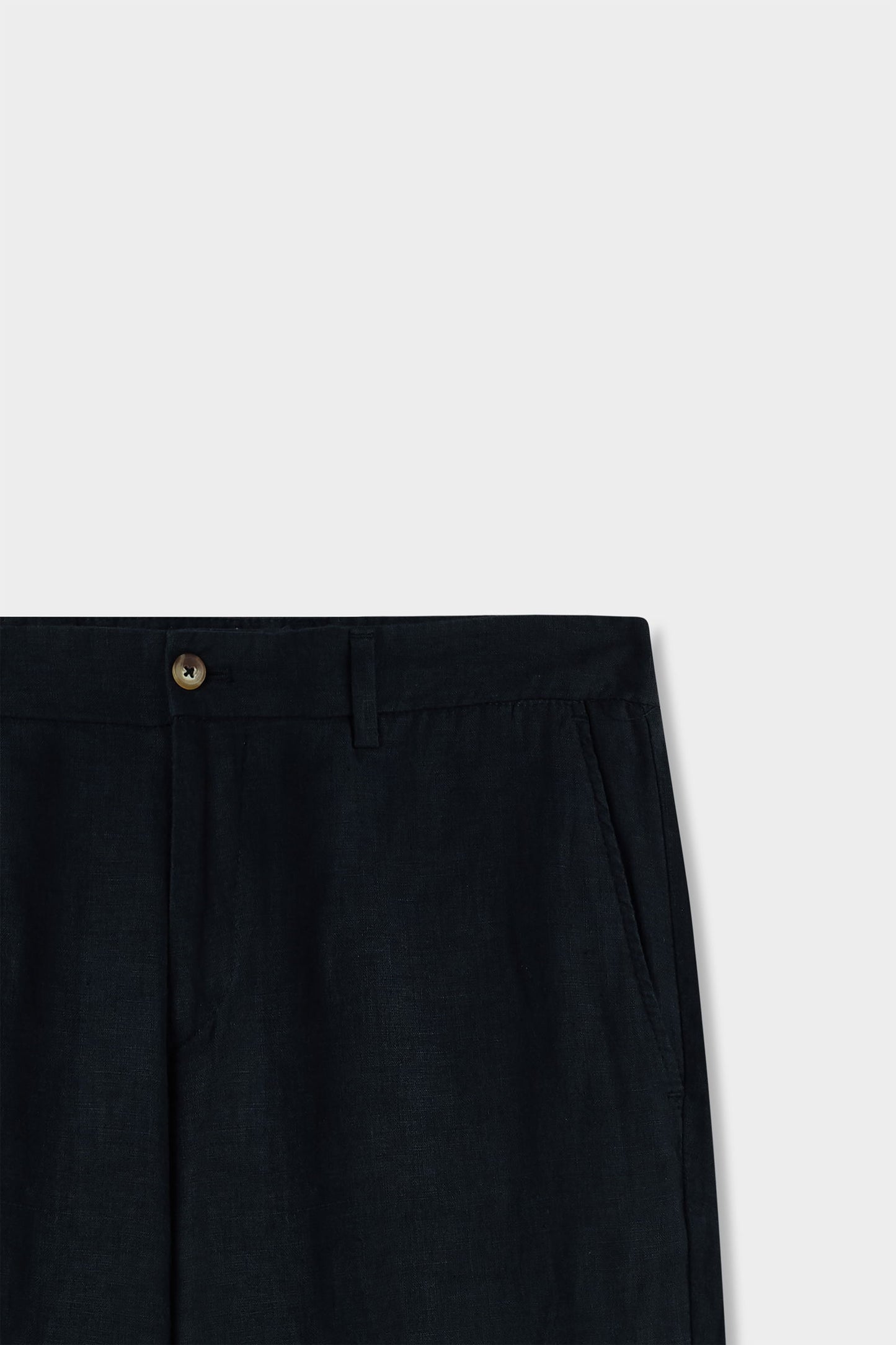 Ds Damat Slim Fit Siyah Düz %100 Keten Şort