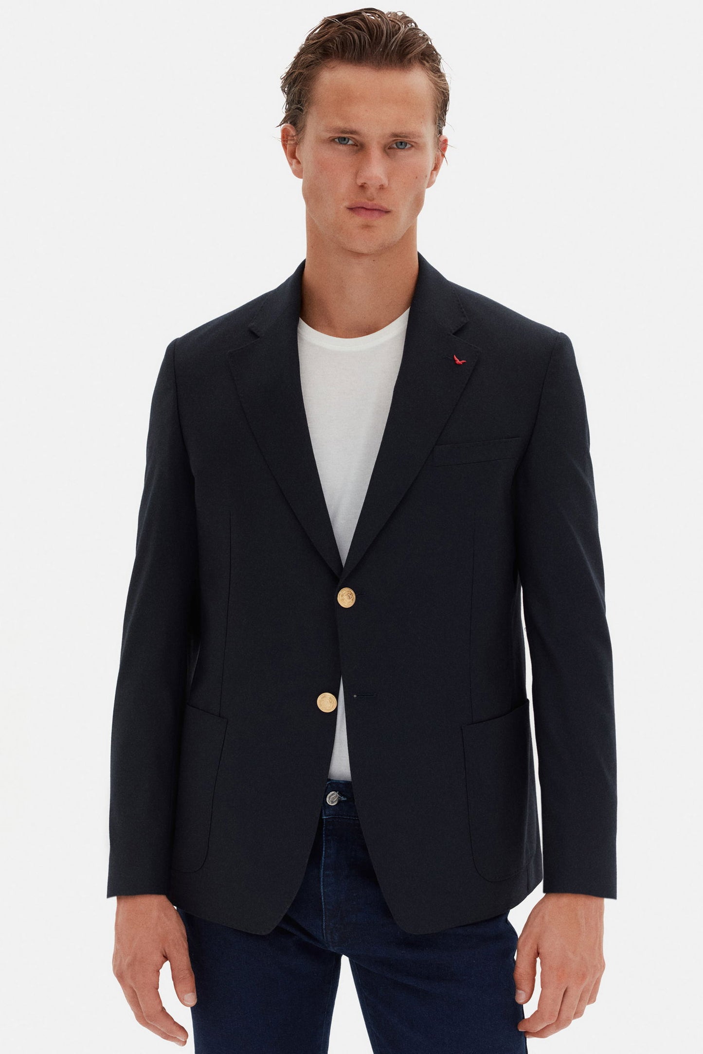 Ds Damat Comfort Fit Lacivert Düz Kumaş Ceket
