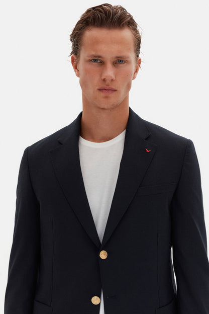 Ds Damat Comfort Fit Lacivert Düz Kumaş Ceket