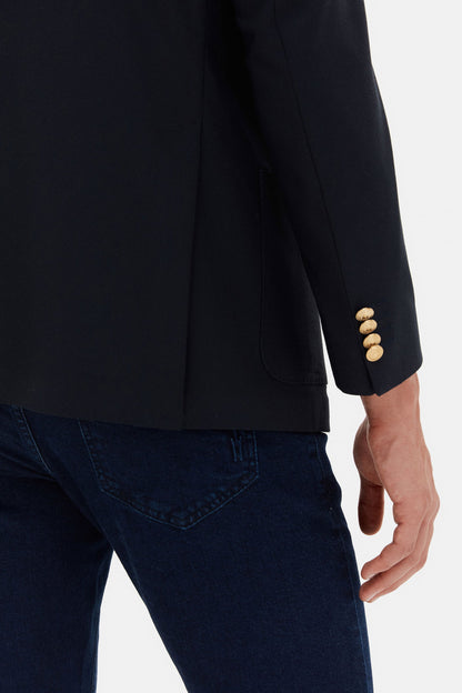 Ds Damat Comfort Fit Lacivert Düz Kumaş Ceket