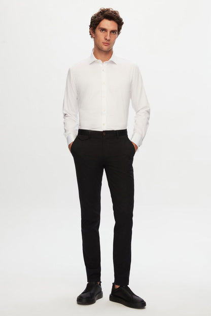 Ds Damat Slim Fit Beyaz Düz Nano Care Gömlek