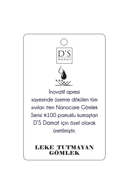 Ds Damat Slim Fit Beyaz Düz Nano Care Gömlek