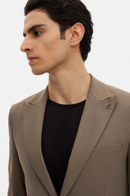 Tween Slim Fit Vizon Armürlü Takim Elbise