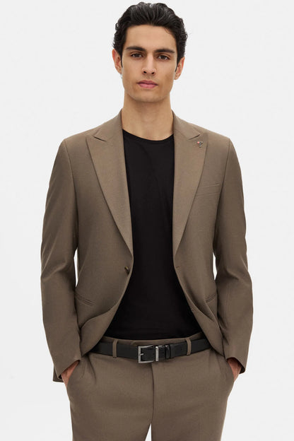 Tween Slim Fit Vizon Armürlü Takim Elbise