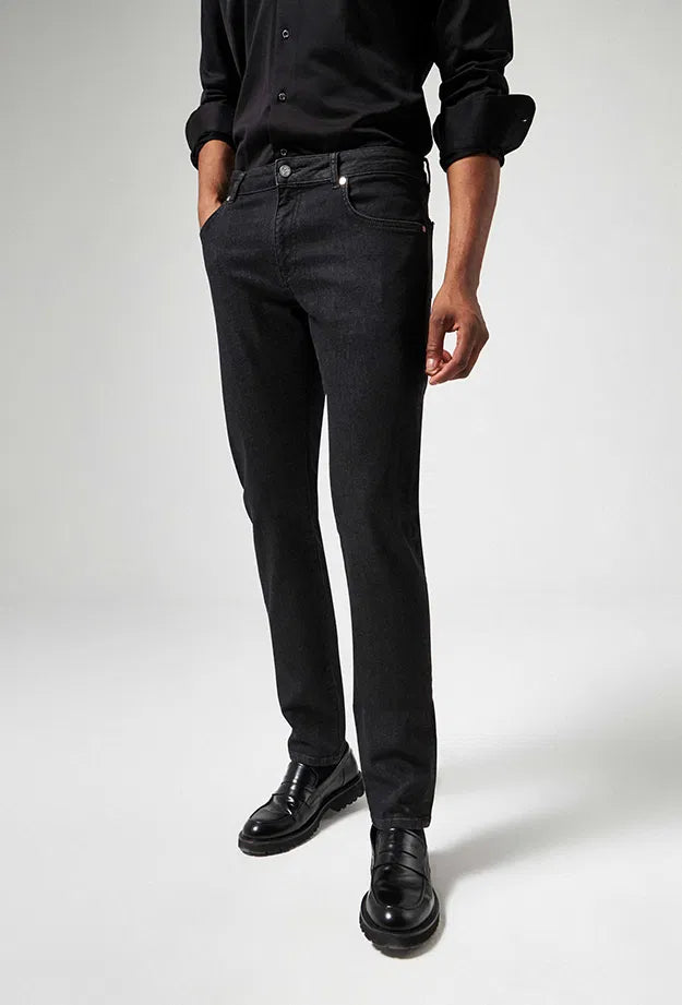 Damat Slim Fit Siyah Denim Pantolon