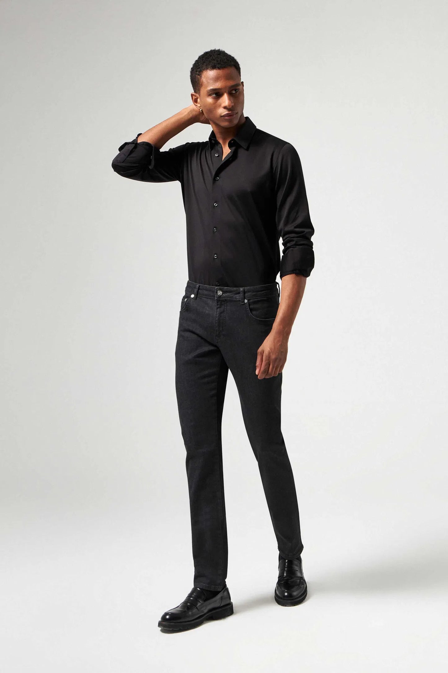 Damat Slim Fit Siyah Denim Pantolon